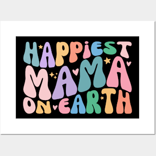 Happiest Mamma Funny Earthy Retro Groovy Mother's Day Posters and Art